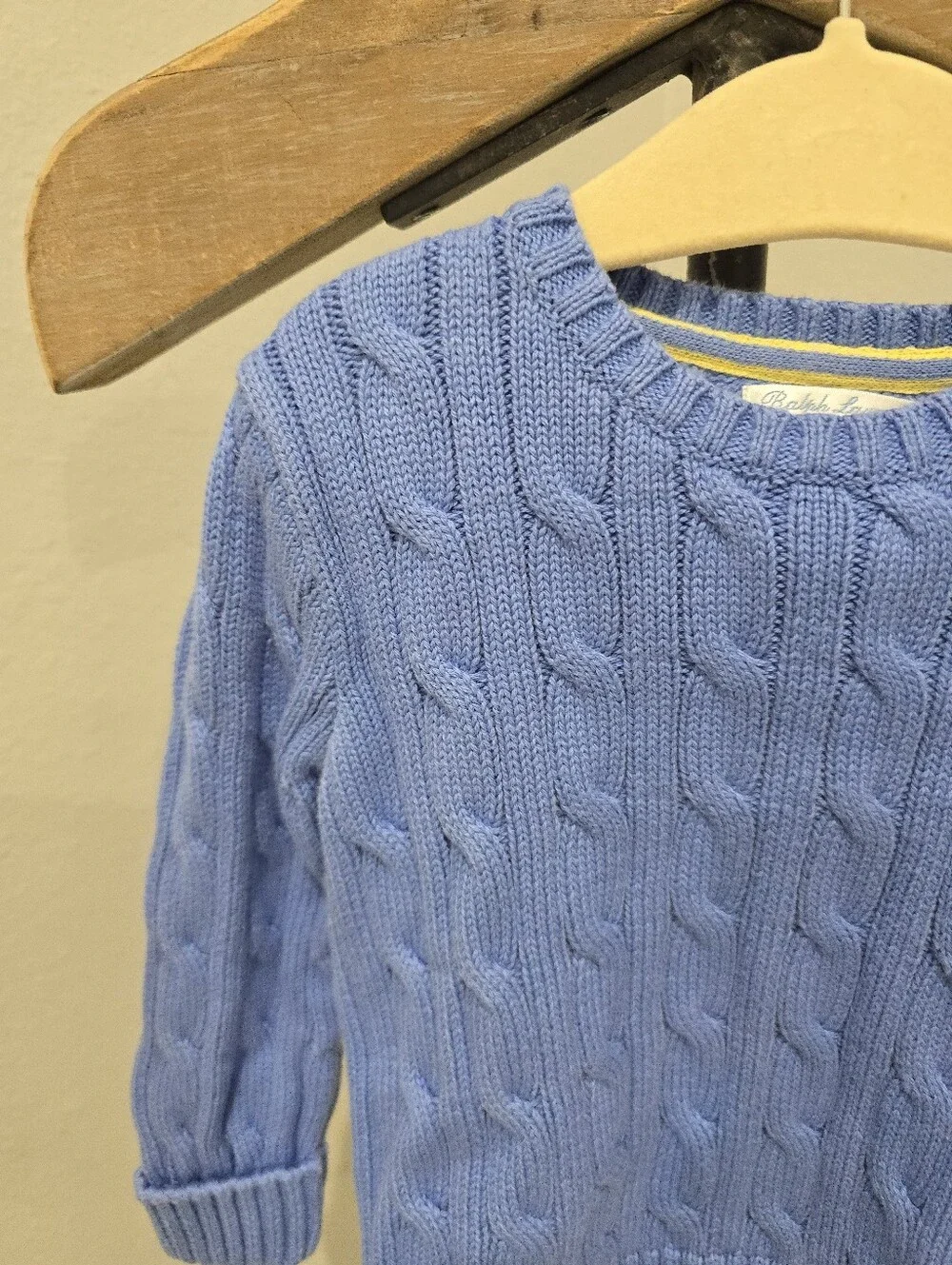 Ralph Lauren Blue Periwinkle Cable Knit Crewneck Sweater Baby Boy 24 Months